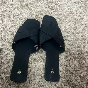 H&M Black Crisscross Slide Sandals for Women
